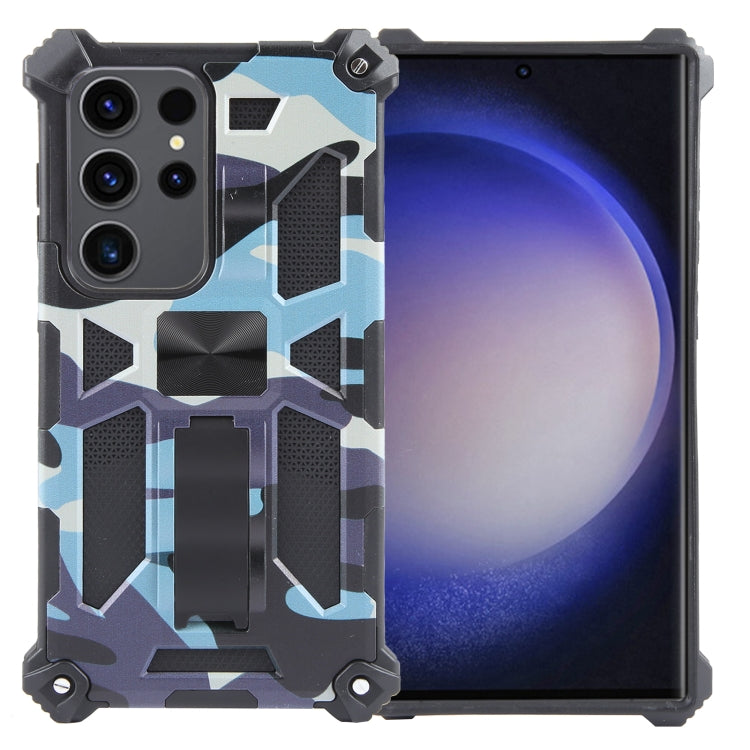 Camouflage Armor Kickstand TPU + PC Magnetic Phone Case, For Samsung Galaxy S23 FE 5G, For Samsung Galaxy S24 Ultra 5G, For Samsung Galaxy A55, For Samsung Galaxy S24+ 5G, For Samsung Galaxy A35, For Samsung Galaxy S24 5G, For Samsung Galaxy A15       ...