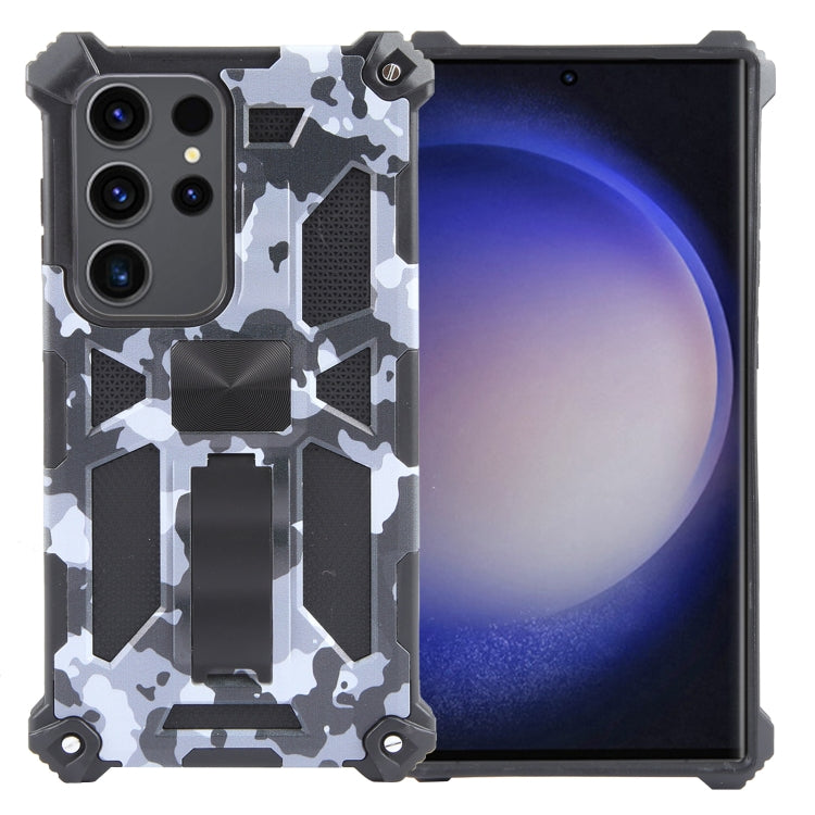 Camouflage Armor Kickstand TPU + PC Magnetic Phone Case, For Samsung Galaxy S23 FE 5G, For Samsung Galaxy S24 Ultra 5G, For Samsung Galaxy A55, For Samsung Galaxy S24+ 5G, For Samsung Galaxy A35, For Samsung Galaxy S24 5G, For Samsung Galaxy A15       ...