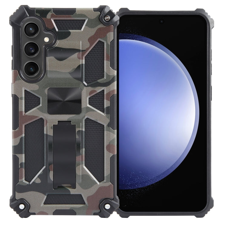 Camouflage Armor Kickstand TPU + PC Magnetic Phone Case, For Samsung Galaxy S23 FE 5G, For Samsung Galaxy S24 Ultra 5G, For Samsung Galaxy A55, For Samsung Galaxy S24+ 5G, For Samsung Galaxy A35, For Samsung Galaxy S24 5G, For Samsung Galaxy A15       ...