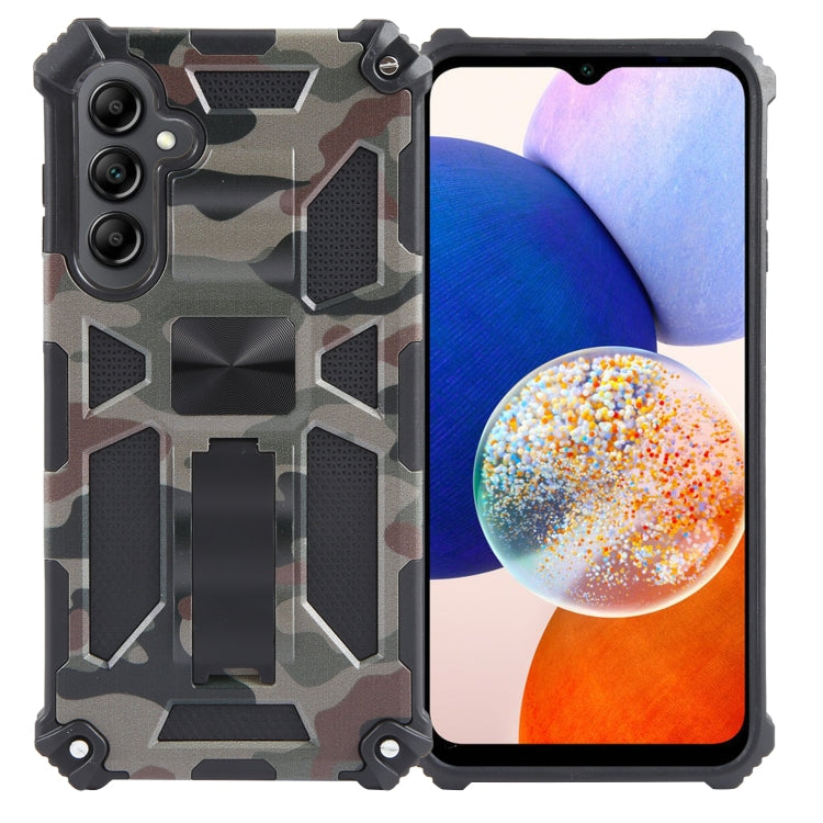 Camouflage Armor Kickstand TPU + PC Magnetic Phone Case, For Samsung Galaxy S23 FE 5G, For Samsung Galaxy S24 Ultra 5G, For Samsung Galaxy A55, For Samsung Galaxy S24+ 5G, For Samsung Galaxy A35, For Samsung Galaxy S24 5G, For Samsung Galaxy A15       ...