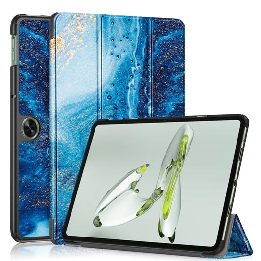 Custer Painted 3-fold Holder Smart Leather Tablet Case, For OnePlus Pad Go / OPPO Pad Air2 / Neo