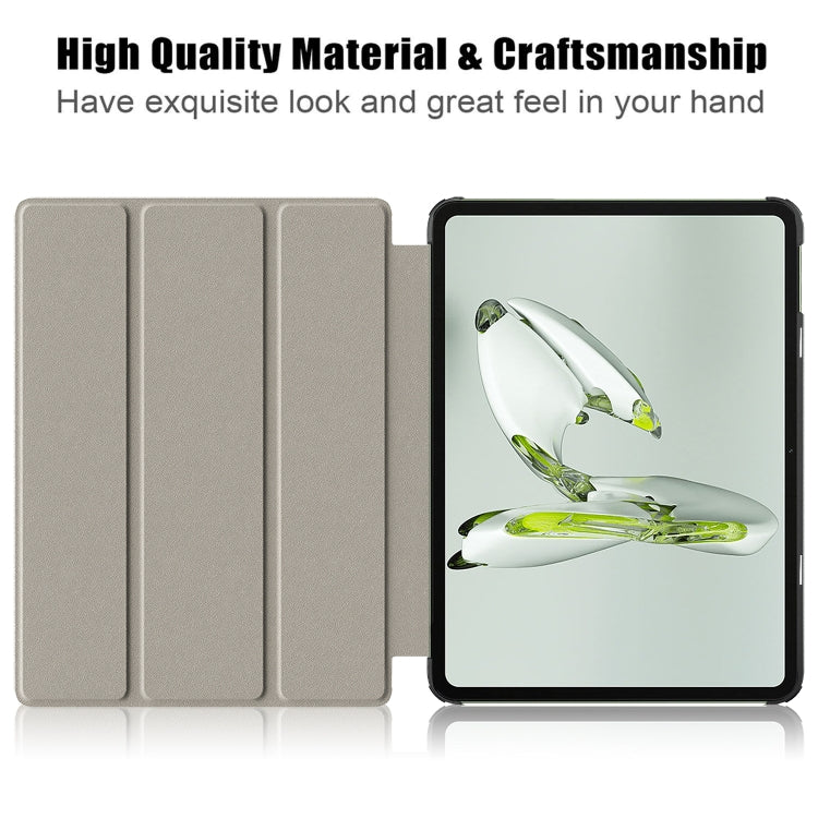 Custer Painted 3-fold Holder Smart Leather Tablet Case, For OnePlus Pad Go / OPPO Pad Air2 / Neo