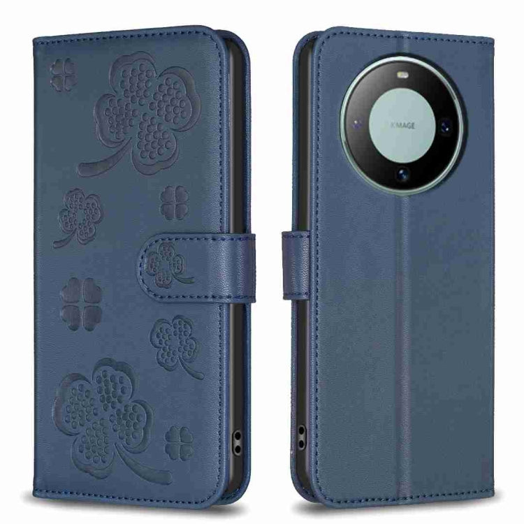 Four-leaf Embossed Leather Phone Case, For Huawei Mate 60 Pro / 60 Pro+, For Huawei Mate 60