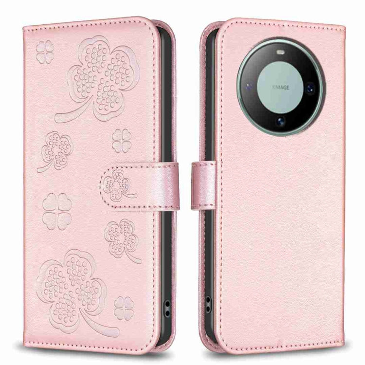 Four-leaf Embossed Leather Phone Case, For Huawei Mate 60 Pro / 60 Pro+, For Huawei Mate 60