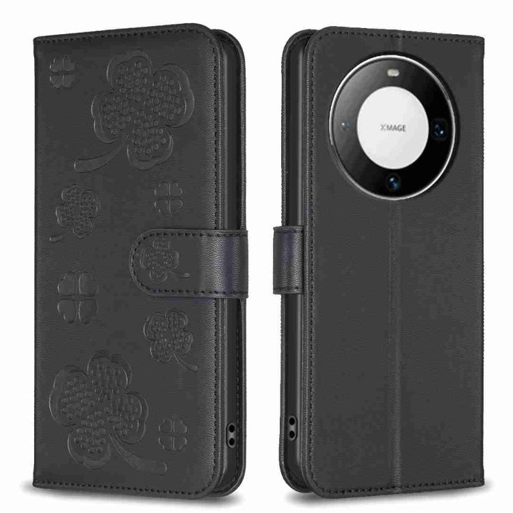 Four-leaf Embossed Leather Phone Case, For Huawei Mate 60 Pro / 60 Pro+, For Huawei Mate 60