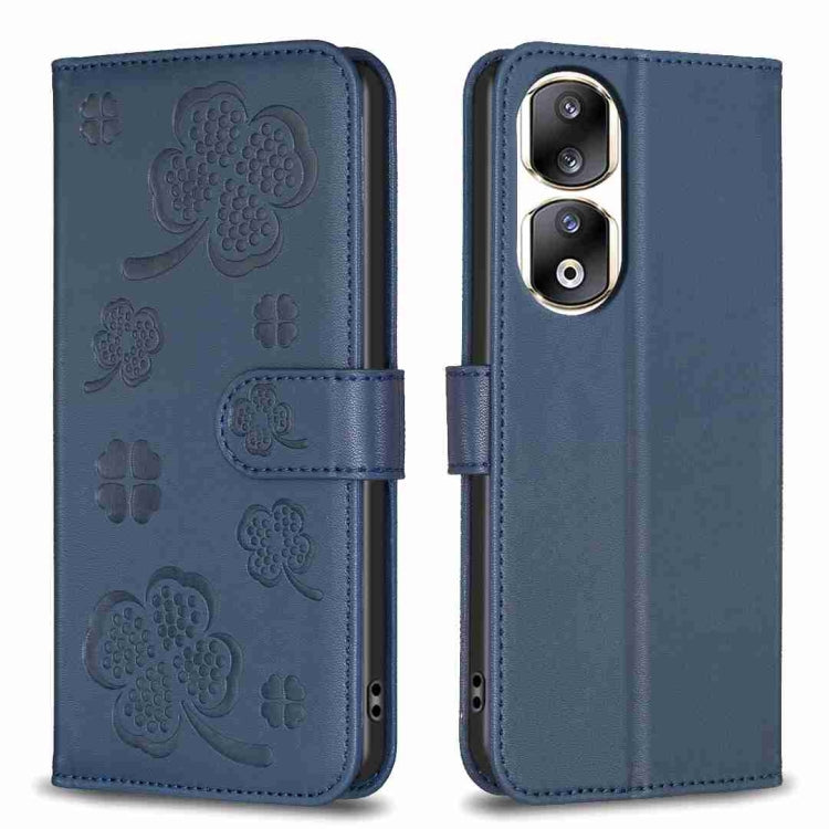 Four-leaf Embossed Leather Phone Case, For Honor 90 Lite / X50i, For Honor 90 Pro, For Honor 90 5G, For Honor X7a