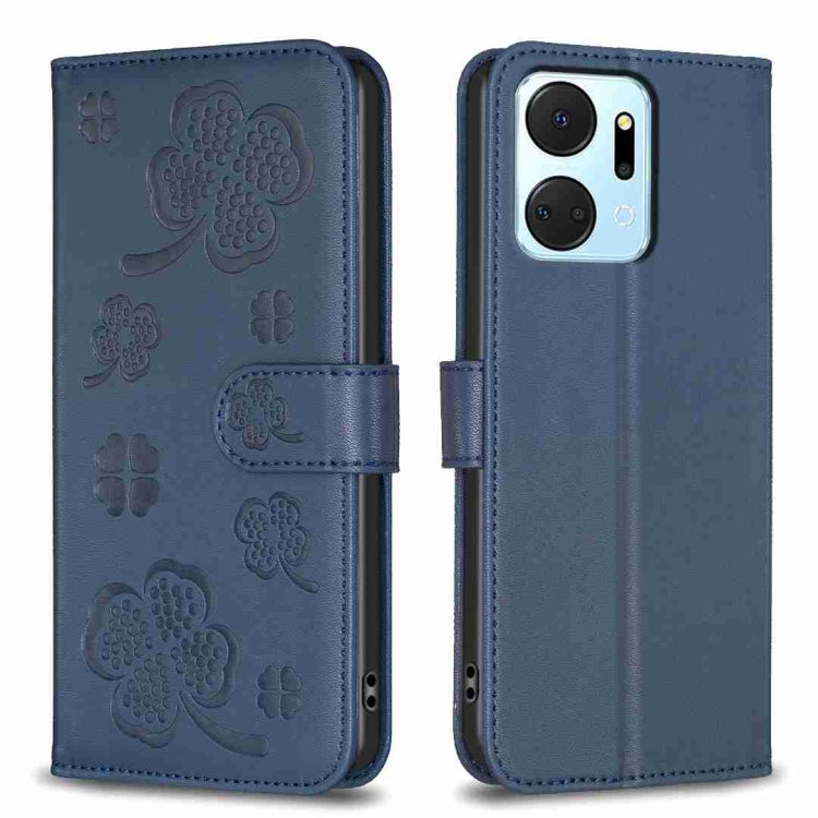 Four-leaf Embossed Leather Phone Case, For Honor 90 Lite / X50i, For Honor 90 Pro, For Honor 90 5G, For Honor X7a