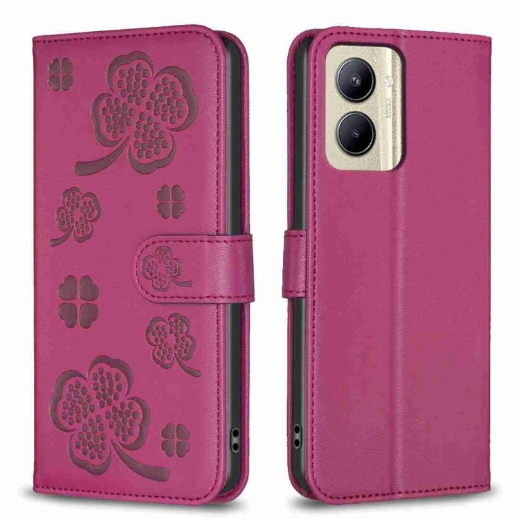 Four-leaf Embossed Leather Phone Case, For Realme 16T 5G, For Realme C53, For Realme C55, For Realme C33, For Realme C35