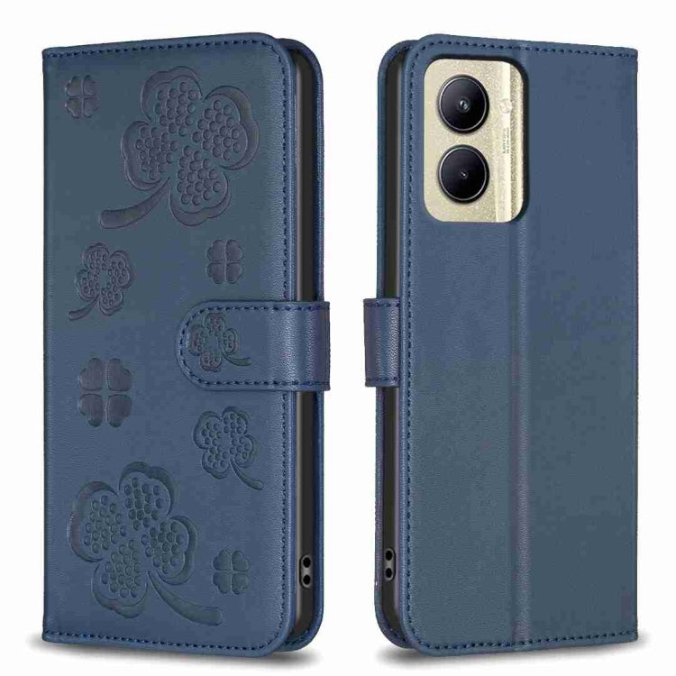 Four-leaf Embossed Leather Phone Case, For Realme 16T 5G, For Realme C53, For Realme C55, For Realme C33, For Realme C35