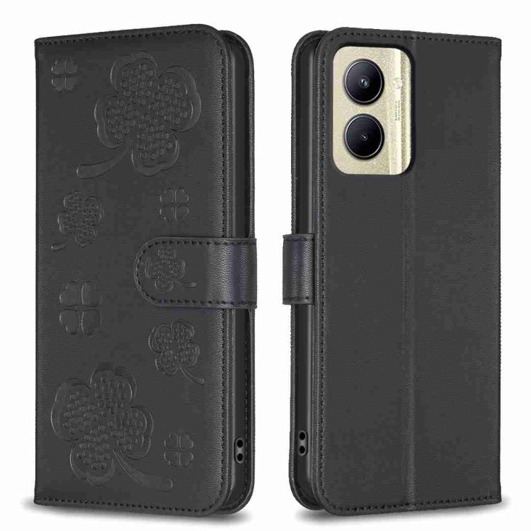 Four-leaf Embossed Leather Phone Case, For Realme 16T 5G, For Realme C53, For Realme C55, For Realme C33, For Realme C35