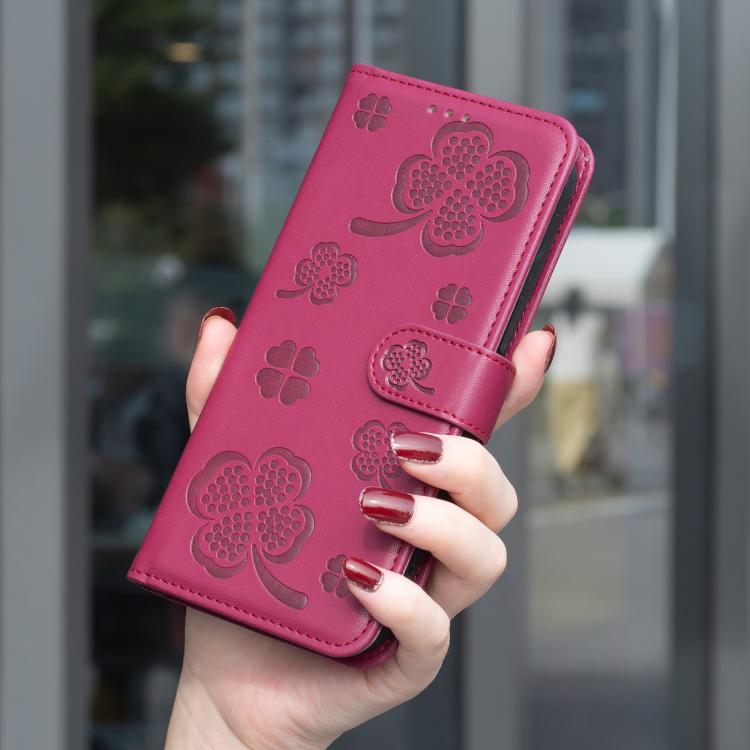 Four-leaf Embossed Leather Phone Case, For Realme 16T 5G, For Realme C53, For Realme C55, For Realme C33, For Realme C35
