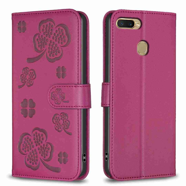 Four-leaf Embossed Leather Phone Case, For OPPO A15, For OPPO A92 / A72 / A52, For OPPO A7, For OPPO A59 5G