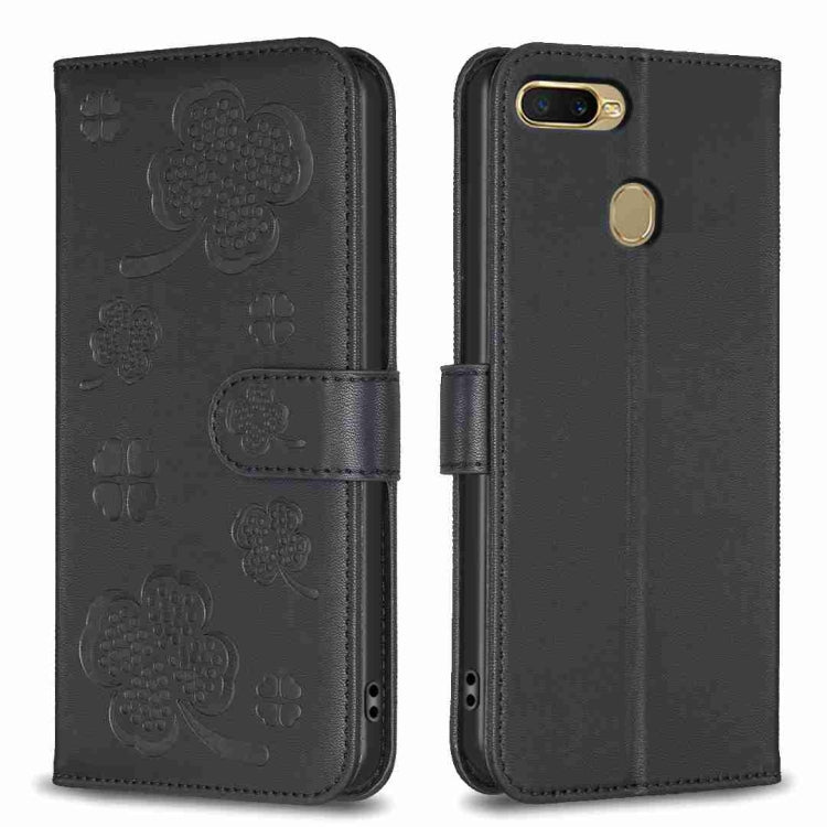 Four-leaf Embossed Leather Phone Case, For OPPO A15, For OPPO A92 / A72 / A52, For OPPO A7, For OPPO A59 5G