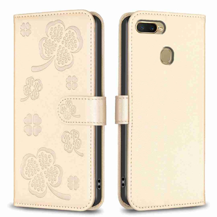Four-leaf Embossed Leather Phone Case, For OPPO A15, For OPPO A92 / A72 / A52, For OPPO A7, For OPPO A59 5G
