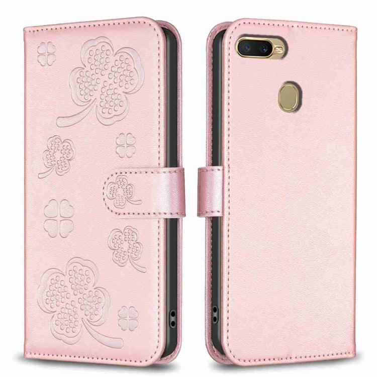 Four-leaf Embossed Leather Phone Case, For OPPO A15, For OPPO A92 / A72 / A52, For OPPO A7, For OPPO A59 5G