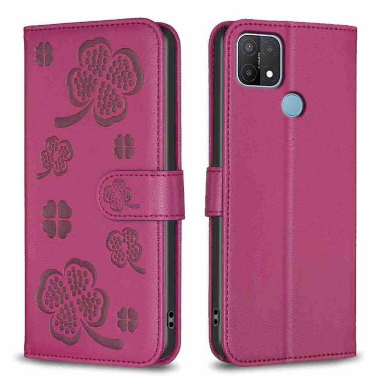 Four-leaf Embossed Leather Phone Case, For OPPO A15, For OPPO A92 / A72 / A52, For OPPO A7, For OPPO A59 5G