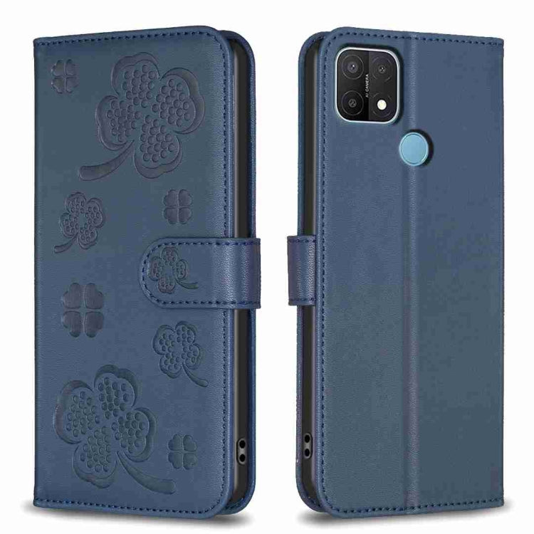 Four-leaf Embossed Leather Phone Case, For OPPO A15, For OPPO A92 / A72 / A52, For OPPO A7, For OPPO A59 5G