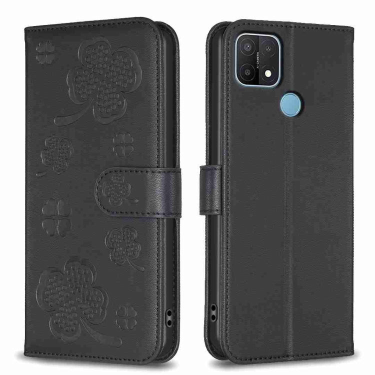 Four-leaf Embossed Leather Phone Case, For OPPO A15, For OPPO A92 / A72 / A52, For OPPO A7, For OPPO A59 5G