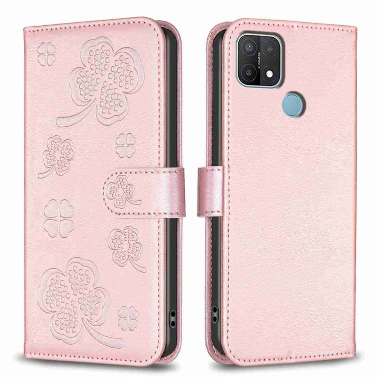 Four-leaf Embossed Leather Phone Case, For OPPO A15, For OPPO A92 / A72 / A52, For OPPO A7, For OPPO A59 5G