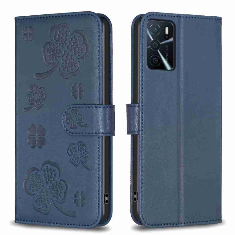 Four-leaf Embossed Leather Phone Case, For OPPO Reno7 5G / Find X5 Lite, For OPPO A16 / A16s / A54s, For OPPO A94 4G / Reno5 F / F19 Pro, For OPPO A94 5G / Reno5 Z / F19 Pro+, For OPPO A74 5G / A93 5G / A54 5G, For OPPO A74 4G / F19 4G, For OPPO A15   ...