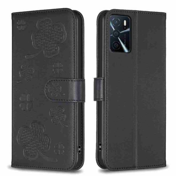Four-leaf Embossed Leather Phone Case, For OPPO Reno7 5G / Find X5 Lite, For OPPO A16 / A16s / A54s, For OPPO A94 4G / Reno5 F / F19 Pro, For OPPO A94 5G / Reno5 Z / F19 Pro+, For OPPO A74 5G / A93 5G / A54 5G, For OPPO A74 4G / F19 4G, For OPPO A15   ...