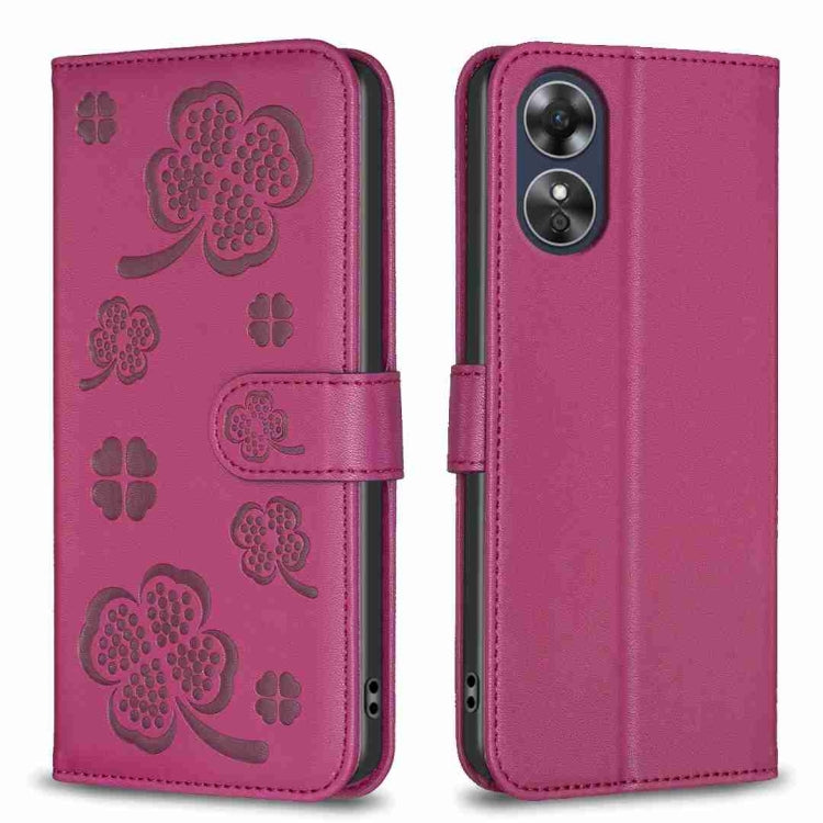 Four-leaf Embossed Leather Phone Case, For OPPO A78 5G, For OPPO A98 5G, For OPPO A17, For OPPO A57 4G, For OPPO A96 5G / Reno7 Z, For OPPO A76 5G / A36 4G, For OPPO Find X5 Pro, For OPPO Find X5