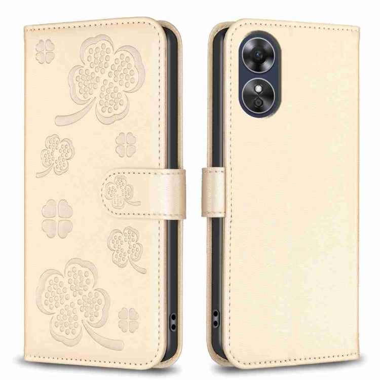 Four-leaf Embossed Leather Phone Case, For OPPO A78 5G, For OPPO A98 5G, For OPPO A17, For OPPO A57 4G, For OPPO A96 5G / Reno7 Z, For OPPO A76 5G / A36 4G, For OPPO Find X5 Pro, For OPPO Find X5