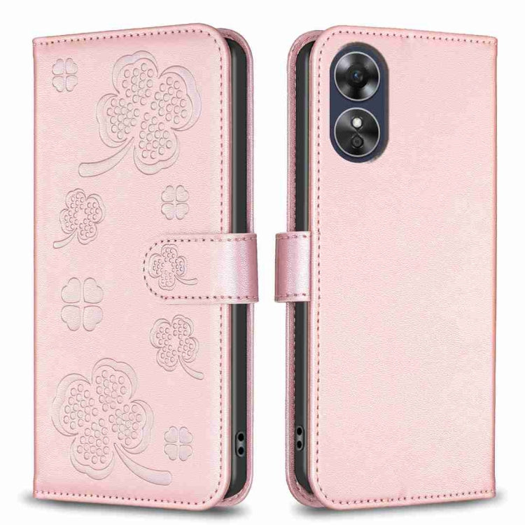 Four-leaf Embossed Leather Phone Case, For OPPO A78 5G, For OPPO A98 5G, For OPPO A17, For OPPO A57 4G, For OPPO A96 5G / Reno7 Z, For OPPO A76 5G / A36 4G, For OPPO Find X5 Pro, For OPPO Find X5