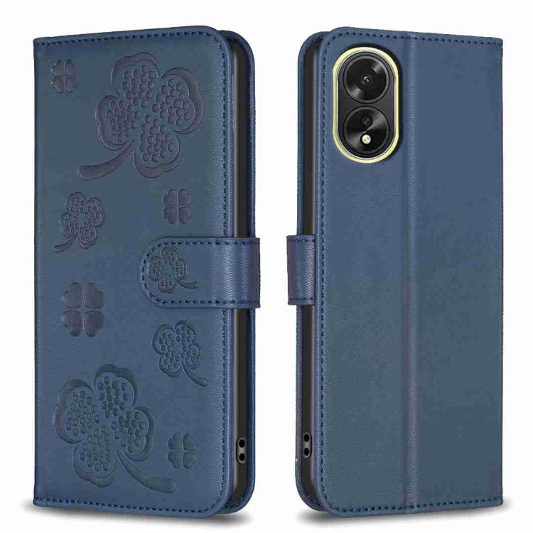 Four-leaf Embossed Leather Phone Case, For OPPO A60, For OPPO Find X7, For OPPO Find X7 Ultra, For OPPO A38 / A18 4G, For OPPO A58 4G, For OPPO A78 4G, For OPPO Find X6 Pro, For OPPO Find X6