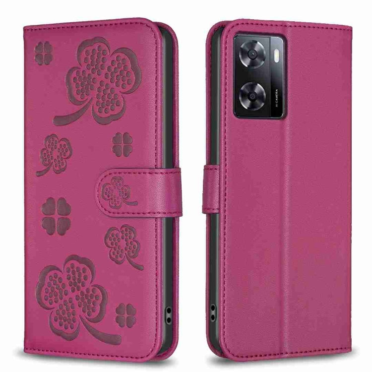 Four-leaf Embossed Leather Phone Case, For OPPO A78 5G, For OPPO A98 5G, For OPPO A17, For OPPO A57 4G, For OPPO A96 5G / Reno7 Z, For OPPO A76 5G / A36 4G, For OPPO Find X5 Pro, For OPPO Find X5