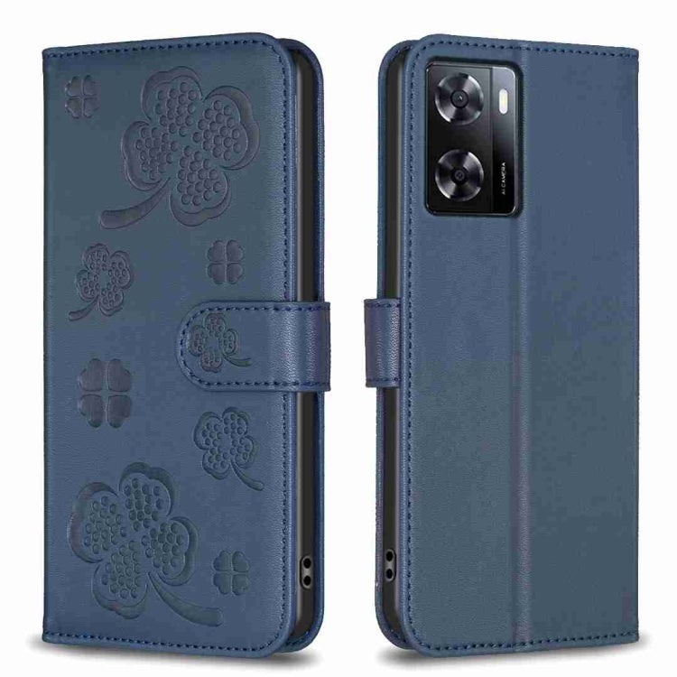 Four-leaf Embossed Leather Phone Case, For OPPO A78 5G, For OPPO A98 5G, For OPPO A17, For OPPO A57 4G, For OPPO A96 5G / Reno7 Z, For OPPO A76 5G / A36 4G, For OPPO Find X5 Pro, For OPPO Find X5