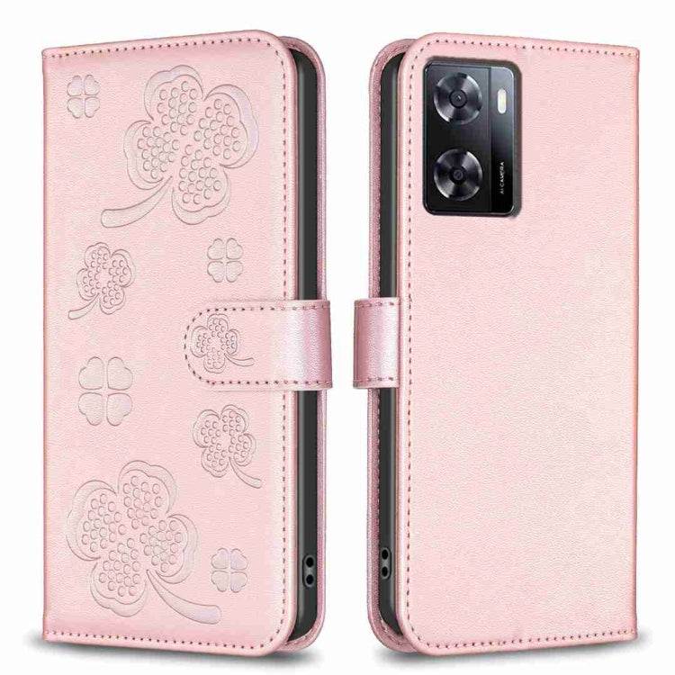 Four-leaf Embossed Leather Phone Case, For OPPO A78 5G, For OPPO A98 5G, For OPPO A17, For OPPO A57 4G, For OPPO A96 5G / Reno7 Z, For OPPO A76 5G / A36 4G, For OPPO Find X5 Pro, For OPPO Find X5