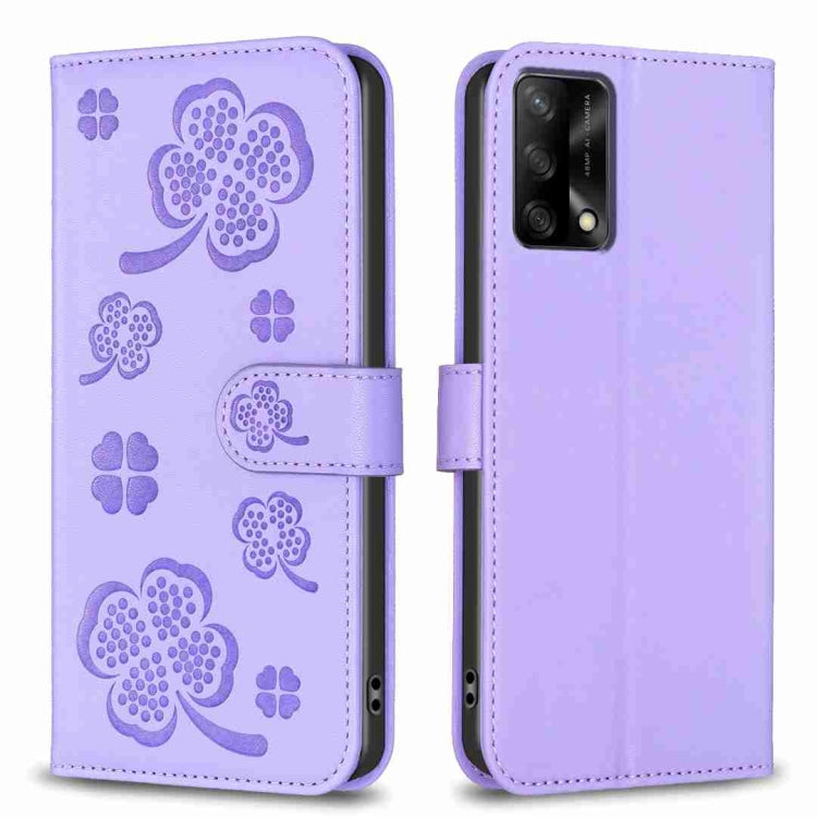 Four-leaf Embossed Leather Phone Case, For OPPO Reno7 5G / Find X5 Lite, For OPPO A16 / A16s / A54s, For OPPO A94 4G / Reno5 F / F19 Pro, For OPPO A94 5G / Reno5 Z / F19 Pro+, For OPPO A74 5G / A93 5G / A54 5G, For OPPO A74 4G / F19 4G, For OPPO A15   ...