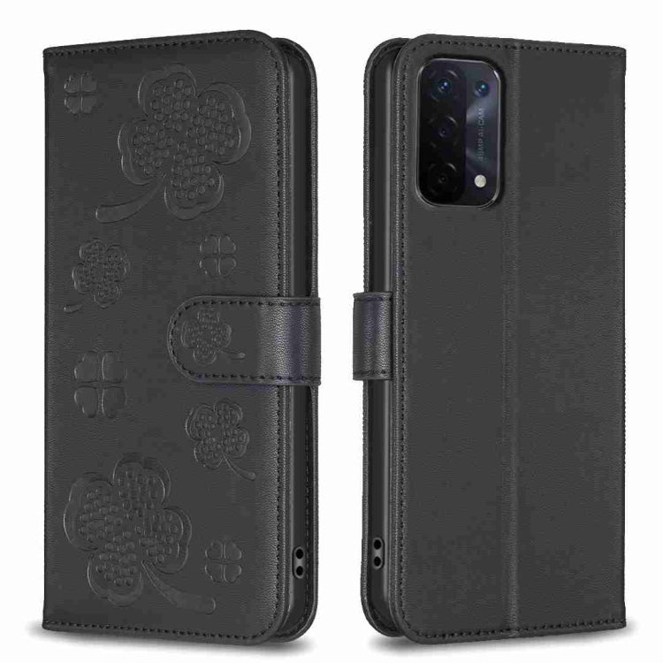 Four-leaf Embossed Leather Phone Case, For OPPO Reno7 5G / Find X5 Lite, For OPPO A16 / A16s / A54s, For OPPO A94 4G / Reno5 F / F19 Pro, For OPPO A94 5G / Reno5 Z / F19 Pro+, For OPPO A74 5G / A93 5G / A54 5G, For OPPO A74 4G / F19 4G, For OPPO A15   ...