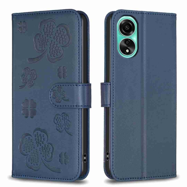 Four-leaf Embossed Leather Phone Case, For OPPO A60, For OPPO Find X7, For OPPO Find X7 Ultra, For OPPO A38 / A18 4G, For OPPO A58 4G, For OPPO A78 4G, For OPPO Find X6 Pro, For OPPO Find X6