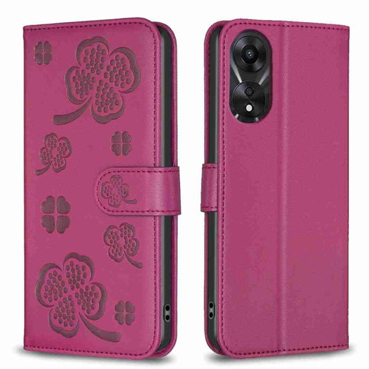 Four-leaf Embossed Leather Phone Case, For OPPO A78 5G, For OPPO A98 5G, For OPPO A17, For OPPO A57 4G, For OPPO A96 5G / Reno7 Z, For OPPO A76 5G / A36 4G, For OPPO Find X5 Pro, For OPPO Find X5