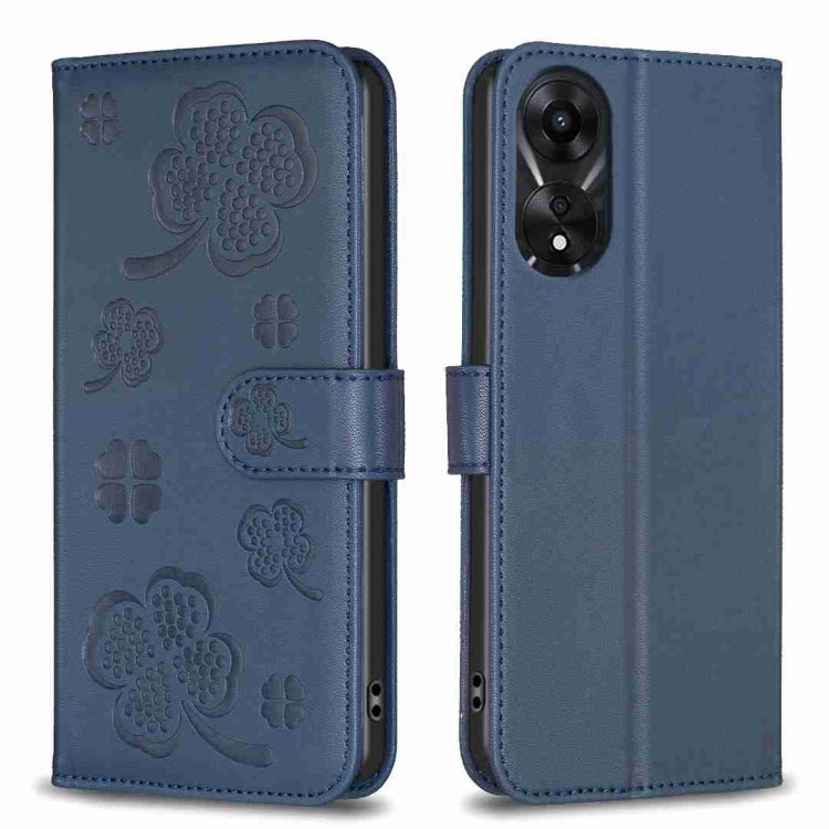 Four-leaf Embossed Leather Phone Case, For OPPO Find X6 Pro, For OPPO Find X6, For OPPO A78 5G, For OPPO A98 5G, For OPPO A17, For OPPO A57 4G, For OPPO A96 5G / Reno7 Z, For OPPO A76 5G / A36 4G