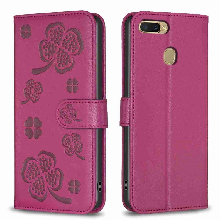 Four-leaf Embossed Leather Phone Case, For OPPO A15, For OPPO A92 / A72 / A52, For OPPO A7, For OPPO A59 5G