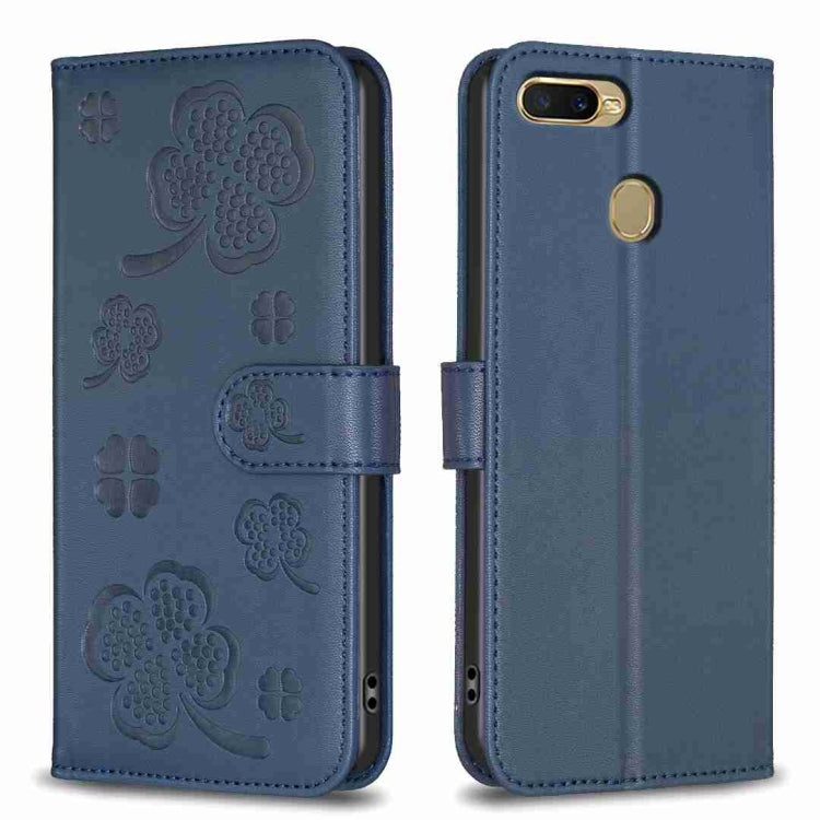 Four-leaf Embossed Leather Phone Case, For OPPO A15, For OPPO A92 / A72 / A52, For OPPO A7, For OPPO A59 5G