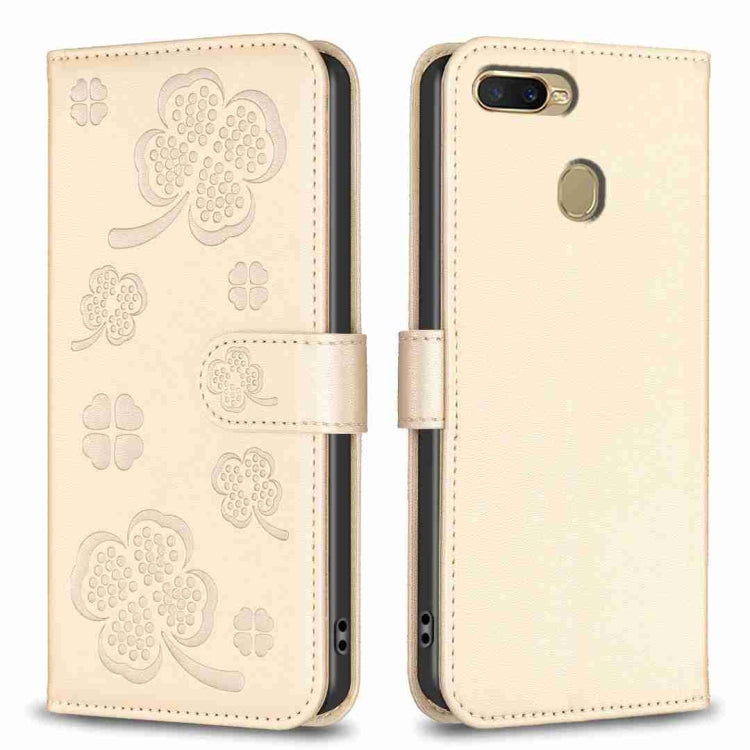 Four-leaf Embossed Leather Phone Case, For OPPO A15, For OPPO A92 / A72 / A52, For OPPO A7, For OPPO A59 5G