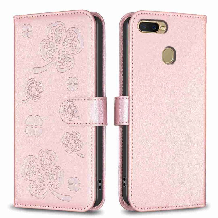 Four-leaf Embossed Leather Phone Case, For OPPO A15, For OPPO A92 / A72 / A52, For OPPO A7, For OPPO A59 5G