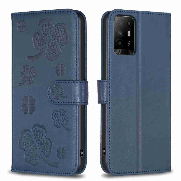 Four-leaf Embossed Leather Phone Case, For OPPO Reno7 5G / Find X5 Lite, For OPPO A16 / A16s / A54s, For OPPO A94 4G / Reno5 F / F19 Pro, For OPPO A94 5G / Reno5 Z / F19 Pro+, For OPPO A74 5G / A93 5G / A54 5G, For OPPO A74 4G / F19 4G, For OPPO A15   ...