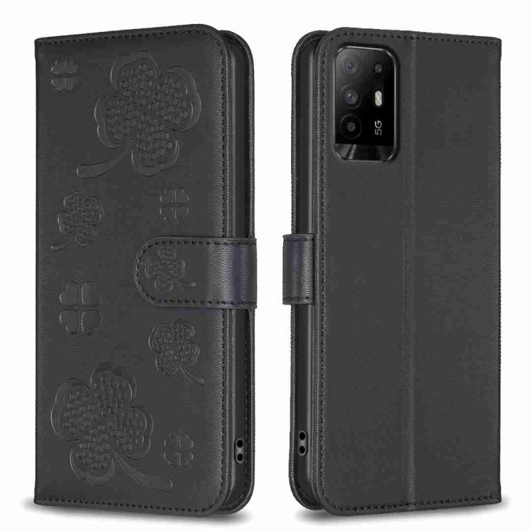 Four-leaf Embossed Leather Phone Case, For OPPO Reno7 5G / Find X5 Lite, For OPPO A16 / A16s / A54s, For OPPO A94 4G / Reno5 F / F19 Pro, For OPPO A94 5G / Reno5 Z / F19 Pro+, For OPPO A74 5G / A93 5G / A54 5G, For OPPO A74 4G / F19 4G, For OPPO A15   ...