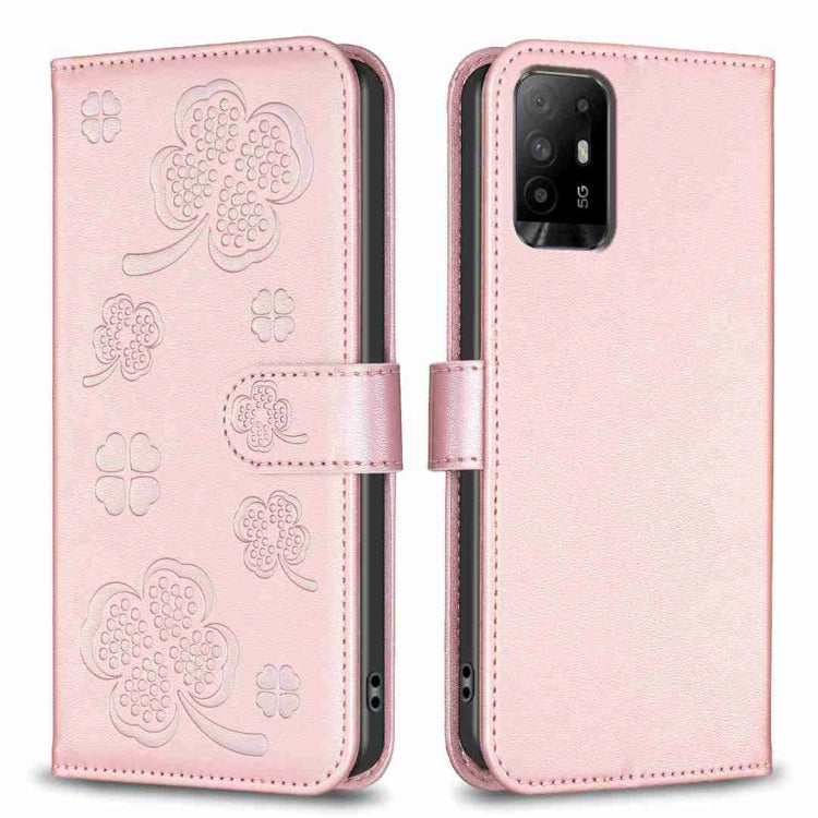 Four-leaf Embossed Leather Phone Case, For OPPO Reno7 5G / Find X5 Lite, For OPPO A16 / A16s / A54s, For OPPO A94 4G / Reno5 F / F19 Pro, For OPPO A94 5G / Reno5 Z / F19 Pro+, For OPPO A74 5G / A93 5G / A54 5G, For OPPO A74 4G / F19 4G, For OPPO A15   ...