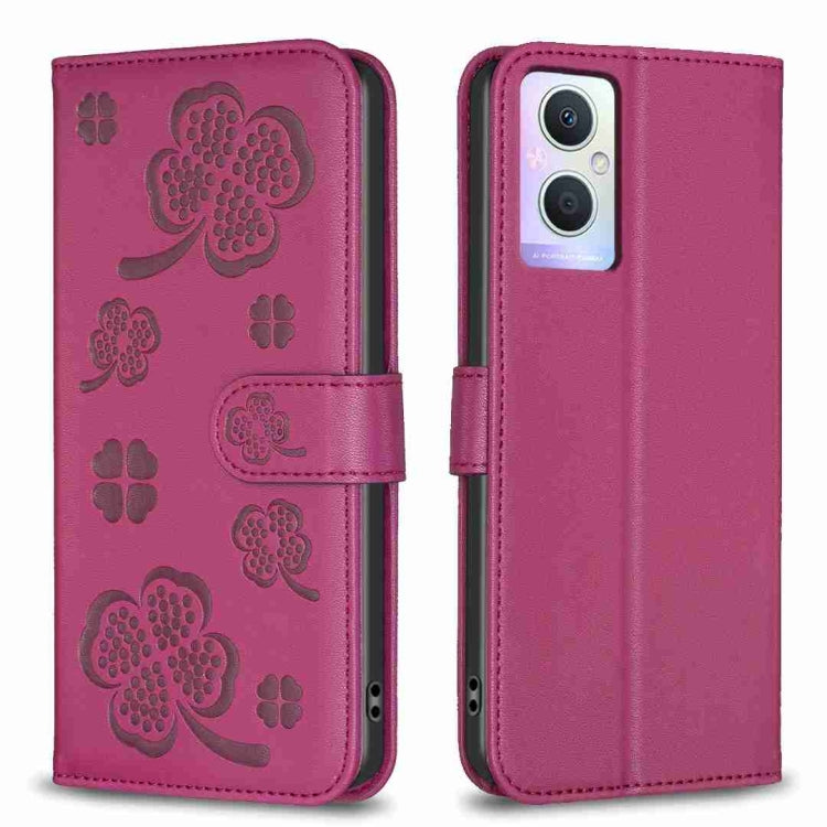 Four-leaf Embossed Leather Phone Case, For OPPO A78 5G, For OPPO A98 5G, For OPPO A17, For OPPO A57 4G, For OPPO A96 5G / Reno7 Z, For OPPO A76 5G / A36 4G, For OPPO Find X5 Pro, For OPPO Find X5