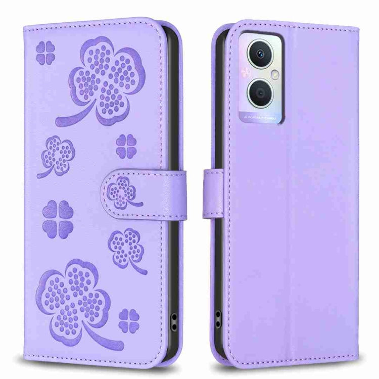 Four-leaf Embossed Leather Phone Case, For OPPO A78 5G, For OPPO A98 5G, For OPPO A17, For OPPO A57 4G, For OPPO A96 5G / Reno7 Z, For OPPO A76 5G / A36 4G, For OPPO Find X5 Pro, For OPPO Find X5