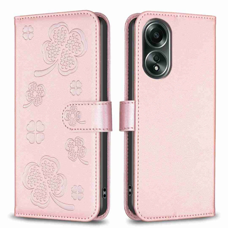 Four-leaf Embossed Leather Phone Case, For OPPO A78 5G, For OPPO A98 5G, For OPPO A17, For OPPO A57 4G, For OPPO A96 5G / Reno7 Z, For OPPO A76 5G / A36 4G, For OPPO Find X5 Pro, For OPPO Find X5