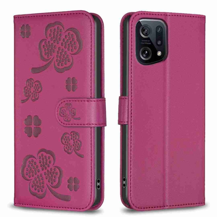 Four-leaf Embossed Leather Phone Case, For OPPO Find X5 Pro, For OPPO Find X5, For OPPO Reno7 5G / Find X5 Lite, For OPPO A16 / A16s / A54s, For OPPO A94 4G / Reno5 F / F19 Pro, For OPPO A94 5G / Reno5 Z / F19 Pro+, For OPPO A74 5G / A93 5G / A54 5G   ...
