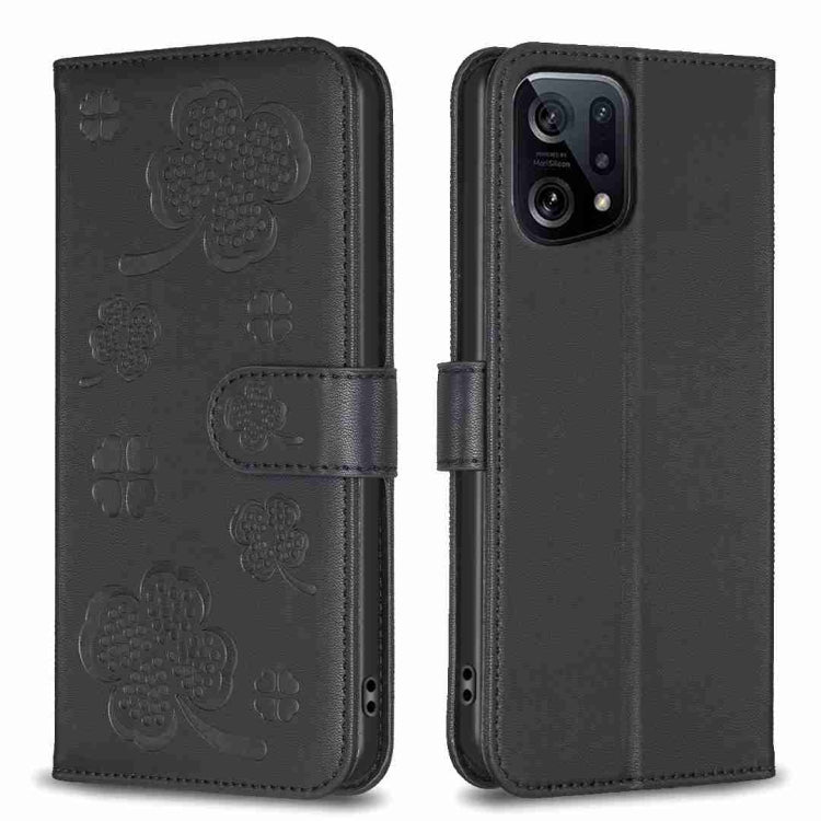 Four-leaf Embossed Leather Phone Case, For OPPO Find X5 Pro, For OPPO Find X5, For OPPO Reno7 5G / Find X5 Lite, For OPPO A16 / A16s / A54s, For OPPO A94 4G / Reno5 F / F19 Pro, For OPPO A94 5G / Reno5 Z / F19 Pro+, For OPPO A74 5G / A93 5G / A54 5G   ...