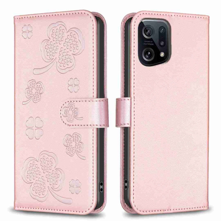 Four-leaf Embossed Leather Phone Case, For OPPO Find X5 Pro, For OPPO Find X5, For OPPO Reno7 5G / Find X5 Lite, For OPPO A16 / A16s / A54s, For OPPO A94 4G / Reno5 F / F19 Pro, For OPPO A94 5G / Reno5 Z / F19 Pro+, For OPPO A74 5G / A93 5G / A54 5G   ...